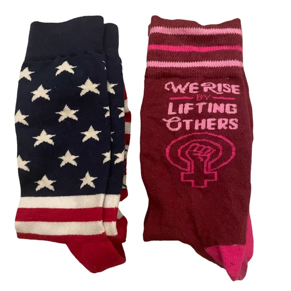 Sock Set Stars & Stripes and We Rise By Lofting Others - Picture 1 of 5